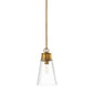 Z-Lite Wentworth 8" 1-Light Rubbed Brass Pendant Light With Clear Glass Shade