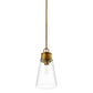 Z-Lite Wentworth 8" 1-Light Rubbed Brass Pendant Light With Clear Glass Shade