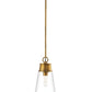 Z-Lite Wentworth 8" 1-Light Rubbed Brass Pendant Light With Clear Glass Shade