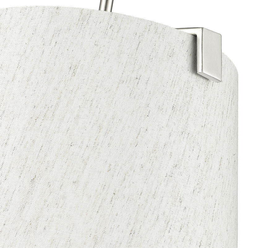 Z-Lite Weston 13" 3-Light Brushed Nickel and Cream Fabric Shade Pendant Light