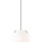Z-Lite Weston 13" 3-Light Brushed Nickel and White Linen Fabric Shade Pendant Light