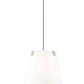 Z-Lite Weston 13" 3-Light Brushed Nickel and White Linen Fabric Shade Pendant Light