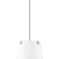 Z-Lite Weston 13" 3-Light Brushed Nickel and White Linen Fabric Shade Pendant Light