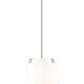 Z-Lite Weston 13" 3-Light Brushed Nickel and White Linen Fabric Shade Pendant Light