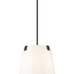 Z-Lite Weston 13" 3-Light Matte Black and Cream Fabric Shade Pendant Light