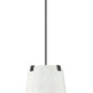Z-Lite Weston 13" 3-Light Matte Black and Cream Fabric Shade Pendant Light