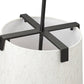 Z-Lite Weston 13" 3-Light Matte Black and Cream Fabric Shade Pendant Light