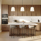 Z-Lite Weston 13" 3-Light Matte Black and Cream Fabric Shade Pendant Light