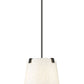 Z-Lite Weston 13" 3-Light Matte Black and Cream Fabric Shade Pendant Light