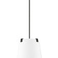 Z-Lite Weston 13" 3-Light Matte Black and White Linen Fabric Shade Pendant Light
