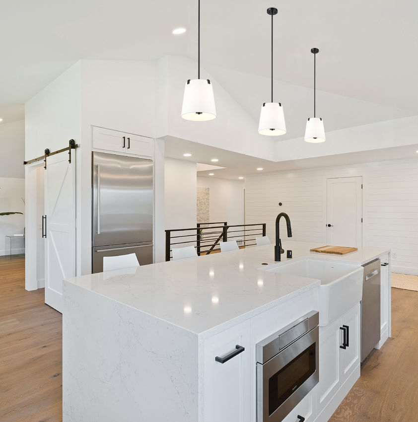 Z-Lite Weston 13" 3-Light Matte Black and White Linen Fabric Shade Pendant Light