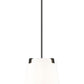 Z-Lite Weston 13" 3-Light Matte Black and White Linen Fabric Shade Pendant Light