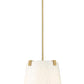 Z-Lite Weston 13" 3-Light Modern Gold and Cream Fabric Shade Pendant Light