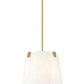 Z-Lite Weston 13" 3-Light Modern Gold and Cream Fabric Shade Pendant Light