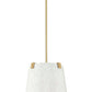 Z-Lite Weston 13" 3-Light Modern Gold and Cream Fabric Shade Pendant Light