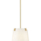 Z-Lite Weston 13" 3-Light Modern Gold and Cream Fabric Shade Pendant Light