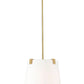 Z-Lite Weston 13" 3-Light Modern Gold and White Linen Fabric Shade Pendant Light