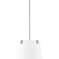 Z-Lite Weston 13" 3-Light Modern Gold and White Linen Fabric Shade Pendant Light