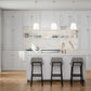 Z-Lite Weston 13" 3-Light Modern Gold and White Linen Fabric Shade Pendant Light