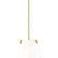 Z-Lite Weston 13" 3-Light Modern Gold and White Linen Fabric Shade Pendant Light