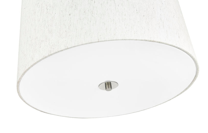 Z-Lite Weston 18" 5-Light Brushed Nickel and Cream Fabric Shade Pendant Light