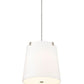 Z-Lite Weston 18" 5-Light Brushed Nickel and White Linen Fabric Shade Pendant Light