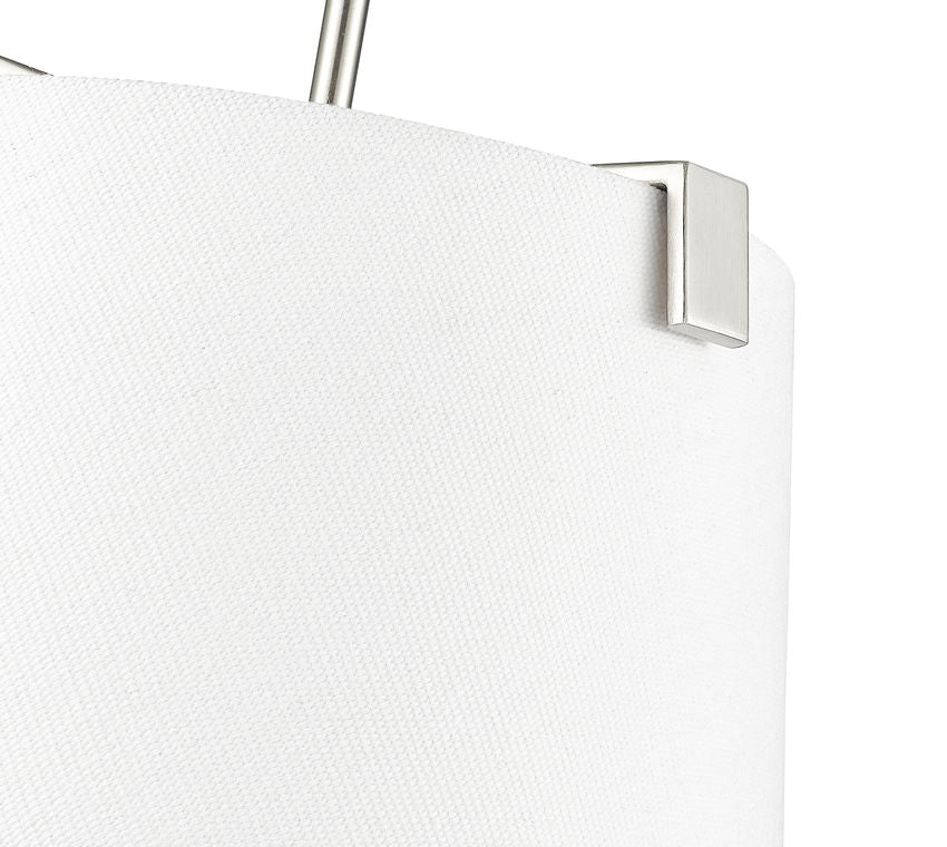 Z-Lite Weston 18" 5-Light Brushed Nickel and White Linen Fabric Shade Pendant Light