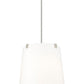 Z-Lite Weston 18" 5-Light Brushed Nickel and White Linen Fabric Shade Pendant Light