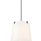 Z-Lite Weston 18" 5-Light Matte Black and Cream Fabric Shade Pendant Light