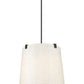Z-Lite Weston 18" 5-Light Matte Black and Cream Fabric Shade Pendant Light