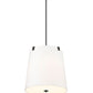 Z-Lite Weston 18" 5-Light Matte Black and White Linen Fabric Shade Pendant Light