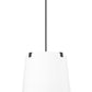 Z-Lite Weston 18" 5-Light Matte Black and White Linen Fabric Shade Pendant Light