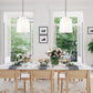 Z-Lite Weston 18" 5-Light Matte Black and White Linen Fabric Shade Pendant Light