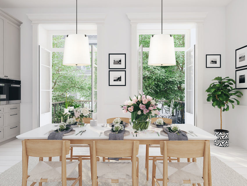 Z-Lite Weston 18" 5-Light Matte Black and White Linen Fabric Shade Pendant Light