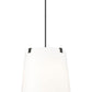 Z-Lite Weston 18" 5-Light Matte Black and White Linen Fabric Shade Pendant Light