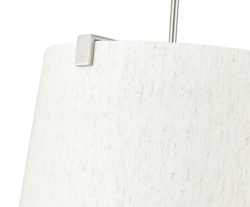 Z-Lite Weston 24" 6-Light Brushed Nickel and Cream Fabric Shade Pendant Light