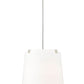 Z-Lite Weston 24" 6-Light Brushed Nickel and White Linen Fabric Shade Pendant Light