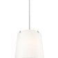 Z-Lite Weston 24" 6-Light Brushed Nickel and White Linen Fabric Shade Pendant Light