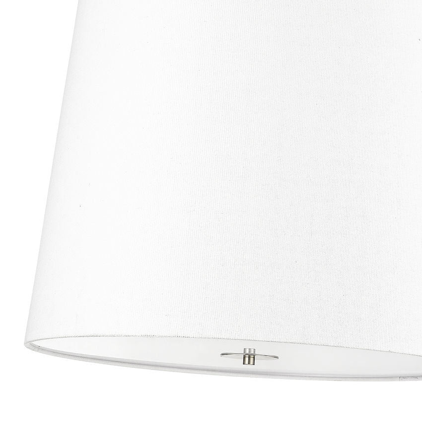 Z-Lite Weston 24" 6-Light Brushed Nickel and White Linen Fabric Shade Pendant Light