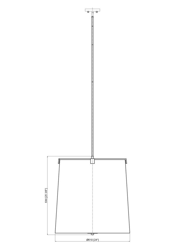 Z-Lite Weston 24" 6-Light Brushed Nickel and White Linen Fabric Shade Pendant Light