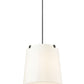 Z-Lite Weston 24" 6-Light Matte Black and Cream Fabric Shade Pendant Light