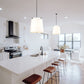 Z-Lite Weston 24" 6-Light Matte Black and White Linen Fabric Shade Pendant Light