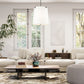 Z-Lite Weston 24" 6-Light Matte Black and White Linen Fabric Shade Pendant Light