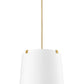 Z-Lite Weston 24" 6-Light Modern Gold and White Linen Fabric Shade Pendant Light