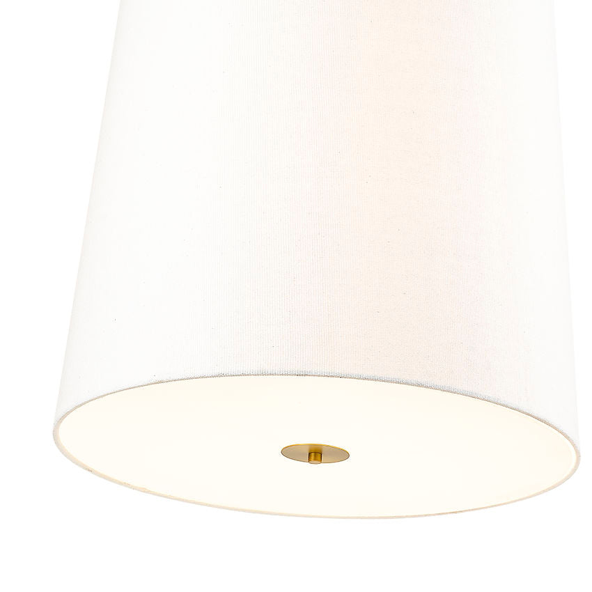 Z-Lite Weston 24" 6-Light Modern Gold and White Linen Fabric Shade Pendant Light