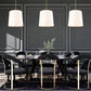 Z-Lite Weston 24" 6-Light Modern Gold and White Linen Fabric Shade Pendant Light