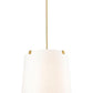 Z-Lite Weston 24" 6-Light Modern Gold and White Linen Fabric Shade Pendant Light