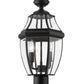 Z-Lite Westover 10" W x 20" H 2-Light Black Outdoor Pier Mounted Fixture and Square Pier Mount Hardware With Clear Beveled Glass Shade