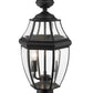 Z-Lite Westover 10" W x 20" H 2-Light Black Outdoor Pier Mounted Fixture and Square Pier Mount Hardware With Clear Beveled Glass Shade