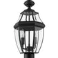 Z-Lite Westover 10" W x 20" H 2-Light Black Outdoor Pier Mounted Fixture and Square Pier Mount Hardware With Clear Beveled Glass Shade